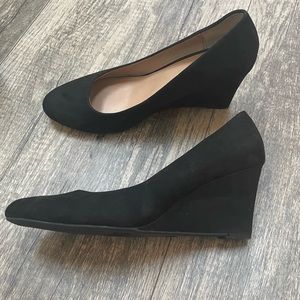 Women’s Sued Black Wedge Heels